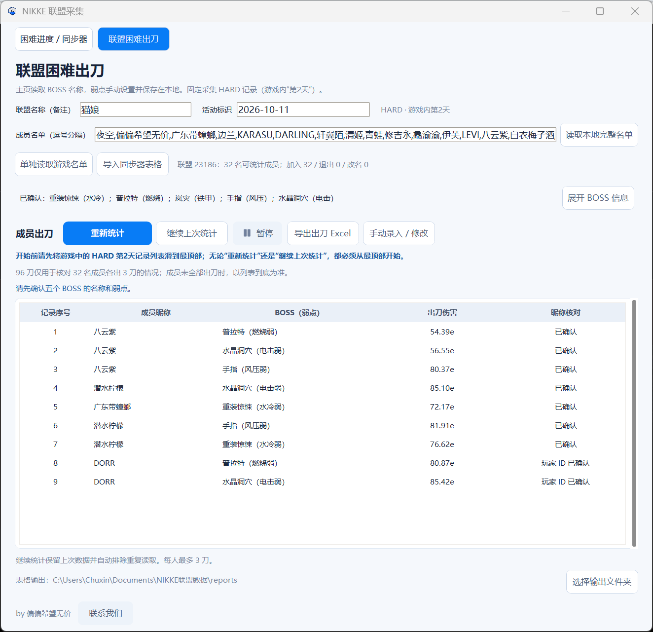 出刀工作台:活动、名单、BOSS 摘要、统计与手动编辑
